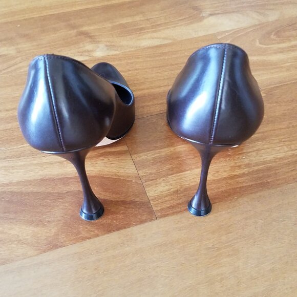 Manolo Blahnik brown leather pumps with 95mm heel size 6 - Picture 5 of 8